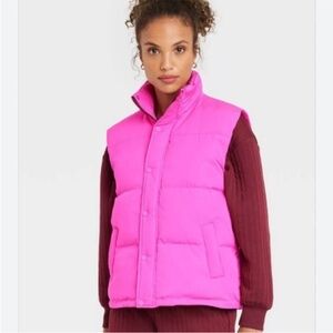 a new day Pink Puffer Vest